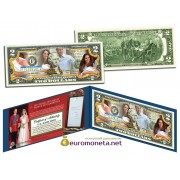 США 2 доллара 2003 Принц Георг Кембриджский цветные фотопечать оригинал