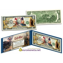 США 2 доллара Гражданская война 150 лет цветные фотопечать оригинал
