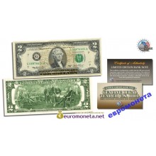 США 2 доллара 2003 Декларация Независимости золотое тиснение оригинал