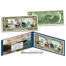 США 2 доллара ТИТАНИК 100 лет цветные фотопечать оригинал