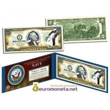 США 2 доллара 2003 флот США Вторая Мировая война цветные фотопечать оригинал