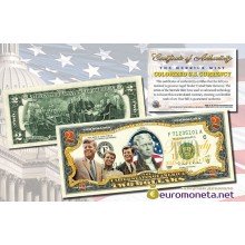 США 2 доллара 2003 семья Кеннеди братья фотопечать цветные оригинал