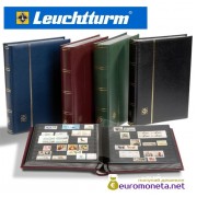 Leuchtturm альбом PREMIUM DIN A4 S32 чёрный, чёрные страницы, кожаная обложка, Германия