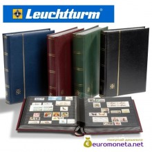 Leuchtturm альбом PREMIUM DIN A4 S32 зелёный, чёрные страницы, кожаная обложка, Германия