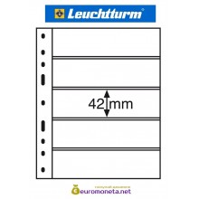 Leuchtturm OPTIMA 5C лист прозрачный для банкнот, 5 ячеек Leuchtturm OPTIMA 5C лист прозрачный для банкнот, 5 ячеек