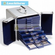 Кофр алюминиевый кейс SMART для монет, вместимость 10 планшетов (кассет) Leuchtturm Германия