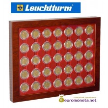 Leuchtturm рамка планшет для монет 2 евро в капсулах со стеклом, 35 ячеек, Германия