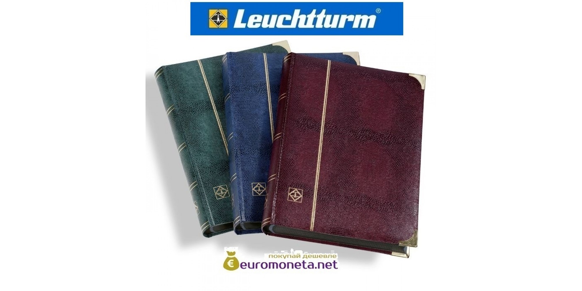 Leuchtturm альбом COMFORT DELUXE DIN A4 S64 чёрные страницы, обложка крокодил, металлические углы, синий