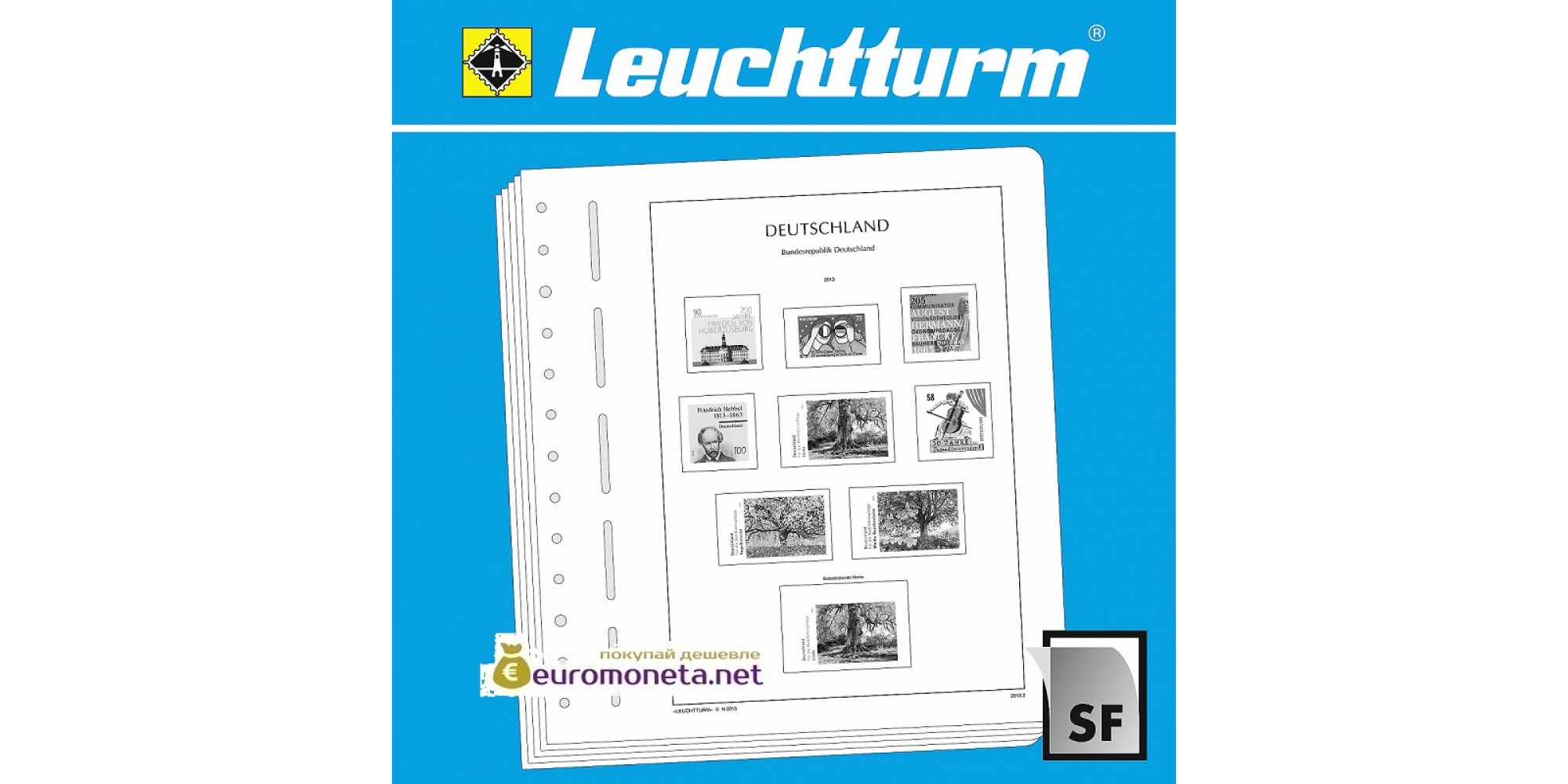 Leuchtturm SF-ФОРМА иллюстрированные страницы с клеммташами для марок России 2010-2012, Германия