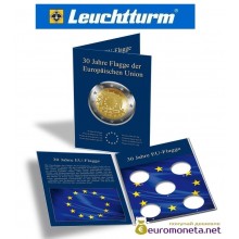 Leuchtturm буклет для хранения немецких монет 2 евро 5 ячеек "30 лет флага ЕС", Германия Leuchtturm буклет для хранения немецких монет 2 евро 5 ячеек "30 лет флага ЕС", Германия