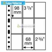Германия Leuchtturm GRANDE SH312 3/3C лист прозрачный для пластиковых карт А4, 9 ячеек