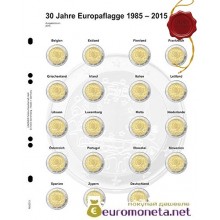 Lindner Multi Collect (Optima) дополнительный лист для 2 евро памятных монет: общий выпуск "30 лет европейского флага", Германия