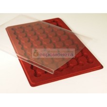 Польша планшет для монет и другого, 54 круглые ячейки 22,5 мм, с крышкой