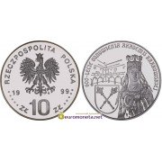 Польша 10 злотых 1999 год 600 лет Краковскому университету (1400 - 2000 гг) серебро пруф