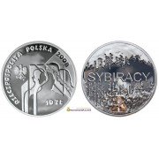 Польша 10 злотых 2008 год Сибиряки серебро пруф proof