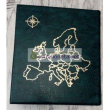 Альбом карта Европы сегрегатор Optima с кольцевым механизмом, зелёный, искусственная кожа, корешок 40 мм, пр-во Россия