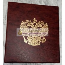 Альбом Герб РФ сегрегатор Optima с кольцевым механизмом, бордовый, искусственная кожа, корешок 50 мм, пр-во Россия Альбом Герб РФ сегрегатор Optima с кольцевым механизмом, бордовый, искусственная кожа, корешок 50 мм, пр-во Россия