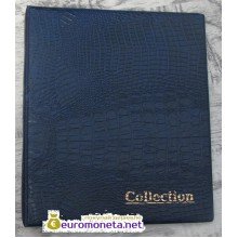 Альбом сегрегатор Optima, синий, крокодил, искусственная кожа, корешок 40 мм, пр-во Россия
