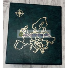 Альбом карта Европы сегрегатор Optima с кольцевым механизмом, зелёный, искусственная кожа, корешок 50 мм, пр-во Россия