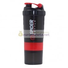 Шейкер / бутылка для занятия спортом для протеина / воды и другого 3 в 1, цвет красный, пр-во Китай