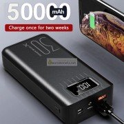 Внешний аккумулятор Power Bank 50000 mAh micro USB, QC, быстрая зарядка, светодиодный дисплей, чёрный