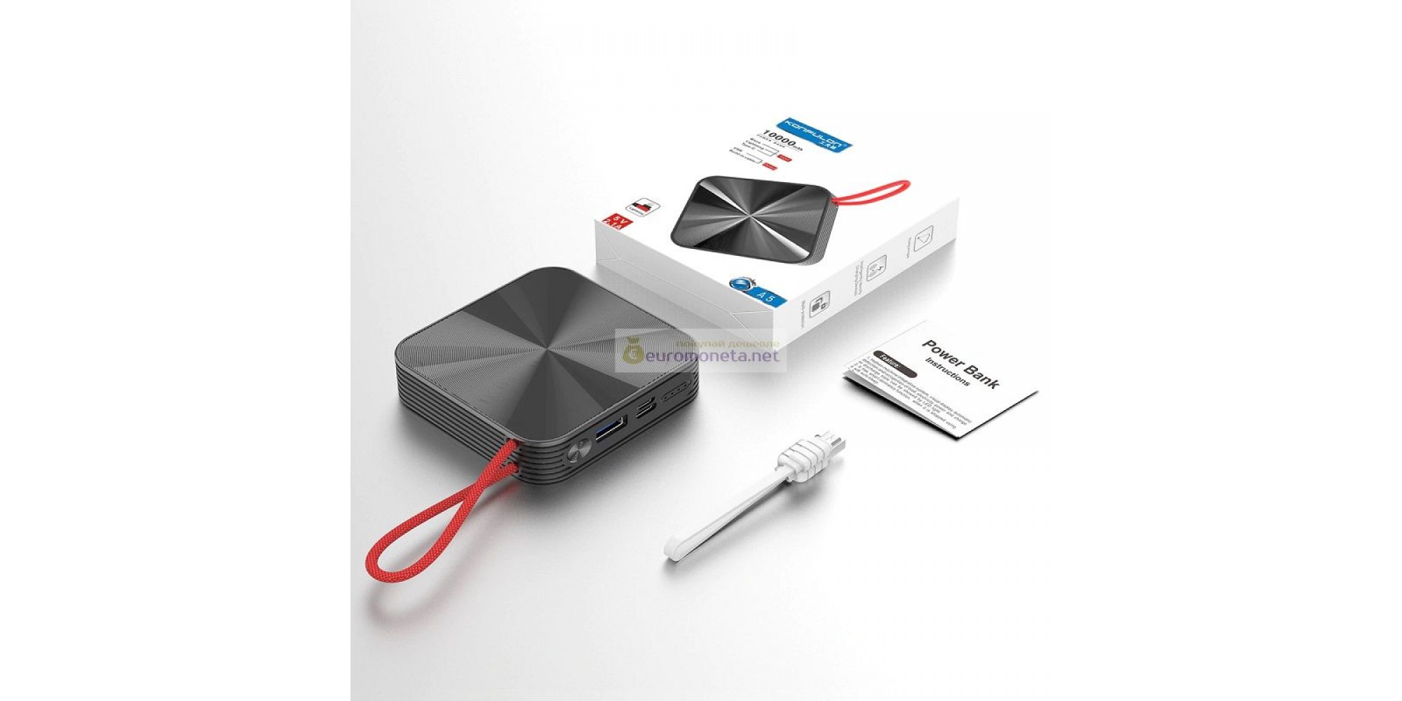 Внешний аккумулятор Konfulon mini Power Bank 10000 mAh Type-C, чёрный