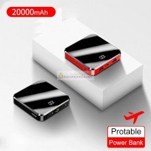 Внешний аккумулятор Rock mini Power Bank 20000 mAh с двумя USB-портами, фонарик, чёрный