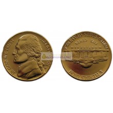 США 5 центов 2001 P покрытие золото 24 К АЦ UNC
