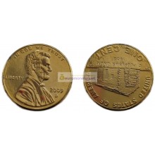 США 1 цент 2009 D покрытие золото 24 К АЦ UNC