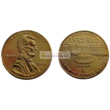 США 1 цент 2009 D покрытие золото 24 К АЦ UNC
