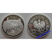 Польша 200000 злотых 1992 год серебро Севилья EXPO 92 пруф