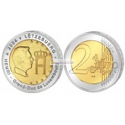 Люксембург 2 евро 2004 год Монограмма Великого Герцога Люксембурга Анри, биметалл АЦ из ролла