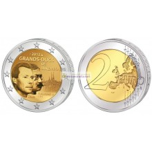 Люксембург 2 евро 2012 год 100 лет со дня смерти Великого Герцога Люксембурга Вильгельма IV, биметалл АЦ из ролла