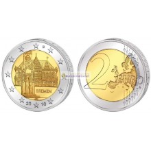 Германия 2 евро 2010 год Бремен,  монетный двор D. АЦ из ролла