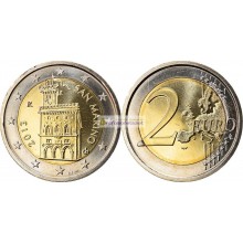 Сан-Марино 2 евро 2013 год Государственный дворец Сан-Марино, биметалл, АЦ