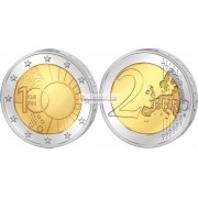 Бельгия 2 евро 2013 год 100 лет Королевскому метеорологическому институту Бельгии, биметалл АЦ из ролла