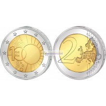 Бельгия 2 евро 2013 год 100 лет Королевскому метеорологическому институту Бельгии, биметалл АЦ из ролла