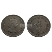 Гонконг 1 доллар 1960 год. Елизавета II Гонконг 1 доллар 1960 год. Елизавета II