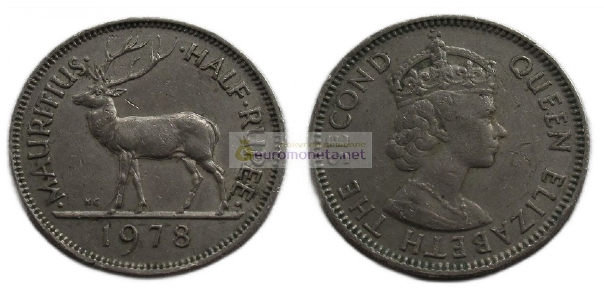 Маврикий 1/2 (пол) рупии 1978 год 