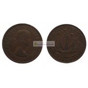 Великобритания 1/2 пенни (полпенни) 1956 год. Королева Елизавета II