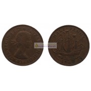 Великобритания 1/2 пенни (полпенни) 1960 год. Королева Елизавета II