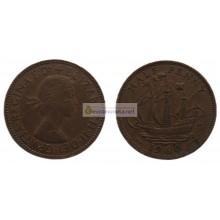 Великобритания 1/2 пенни (полпенни) 1960 год. Королева Елизавета II