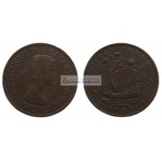 Великобритания 1/2 пенни (полпенни) 1958 год. Королева Елизавета II