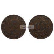 Великобритания 1/2 пенни (полпенни) 1958 год. Королева Елизавета II