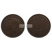 Великобритания 1/2 пенни (полпенни) 1937 год. Король Георг VI