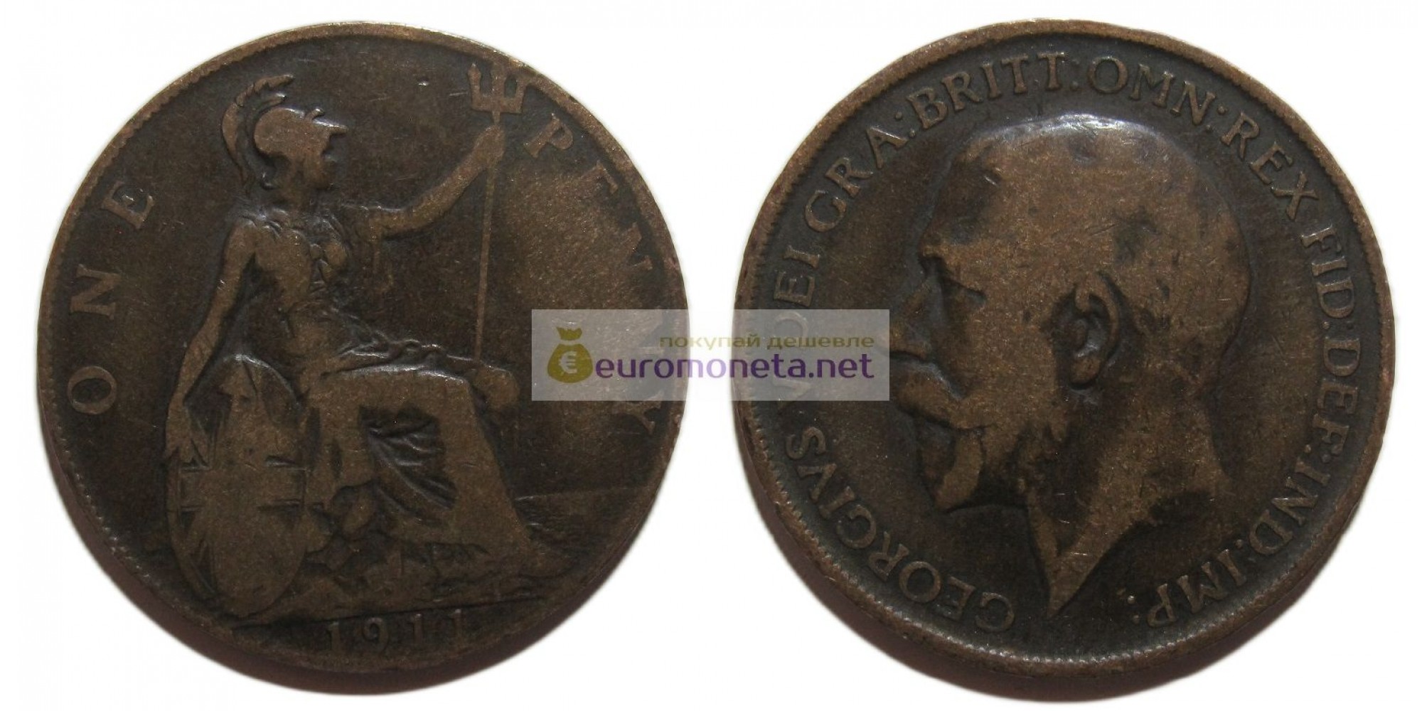 Великобритания 1 пенни 1911 год. Король Георг V