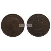 Великобритания 1/2 пенни (полпенни) 1945 год. Король Георг VI
