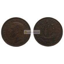 Великобритания 1/2 пенни (полпенни) 1945 год. Король Георг VI