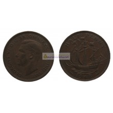 Великобритания 1/2 пенни (полпенни) 1948 год. Король Георг VI