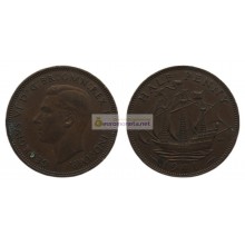 Великобритания 1/2 пенни (полпенни) 1941 год. Король Георг VI
